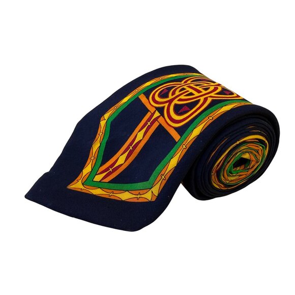 Rush Limbaugh No Boundaries Collections Navy Silk Celtic Knot Pattern Necktie - Picture 1 of 7